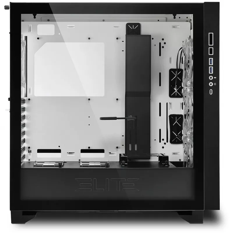 Sharkoon ELITE SHARK CA300H - tower - PC - bianco - ATX - EATX - micro ATX - Mini-ITX - metallo - vetro temperato - gaming