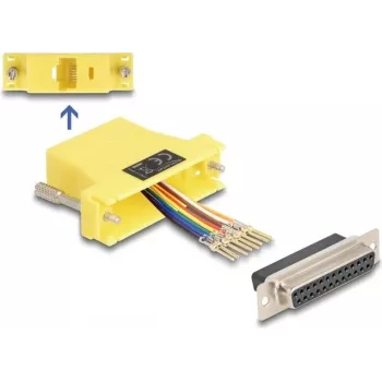 DeLOCK D-Sub 25 pin femmina a RJ45 femmina kit di montaggio giallo VGA RJ-45