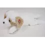 Madej peluche cane havanese, sdraiato, 60 cm, bianco/beige