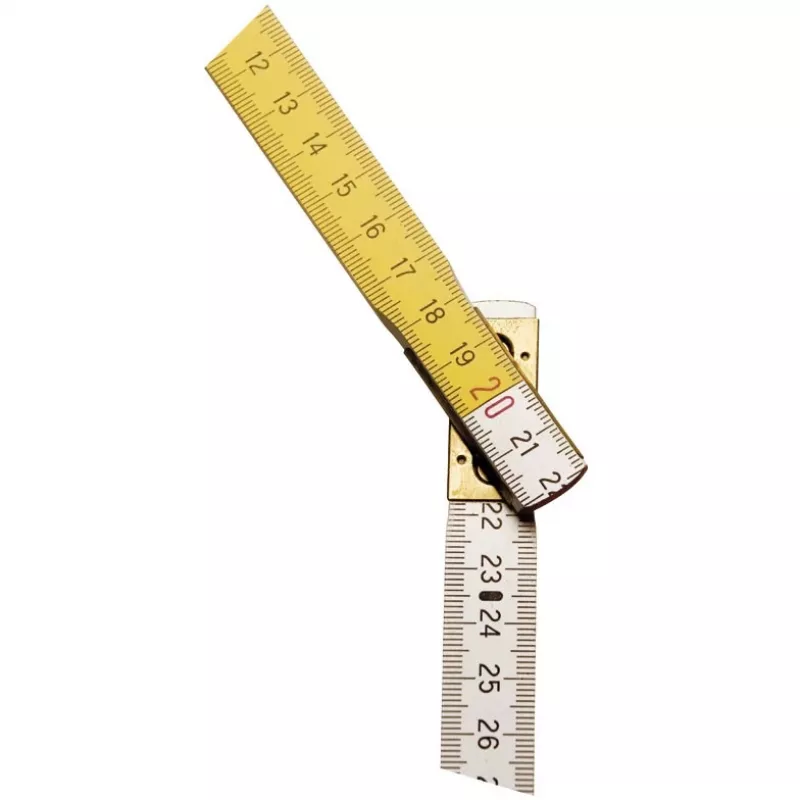 Metro pieghevole STANLEY 0-35-458, legno, 2 m, 17 mm di larghezza, bianco/giallo