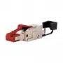 METZ CONNECT - connettore di rete - RJ-45 (M) dritto - schermato - senza alogeni, senza gancio - rosso (130G405032-E)