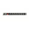 Power Distribution Unit GEMBIRD EG-PDU-014-C14, 8 uscite AC, ingresso C14, cavo 3 m, 1U, 3680 W, 10 A, alluminio, nero
