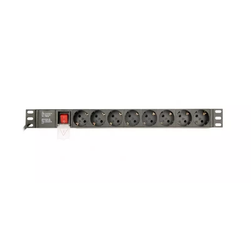Power Distribution Unit GEMBIRD EG-PDU-014-C14, 8 uscite AC, ingresso C14, cavo 3 m, 1U, 3680 W, 10 A, alluminio, nero