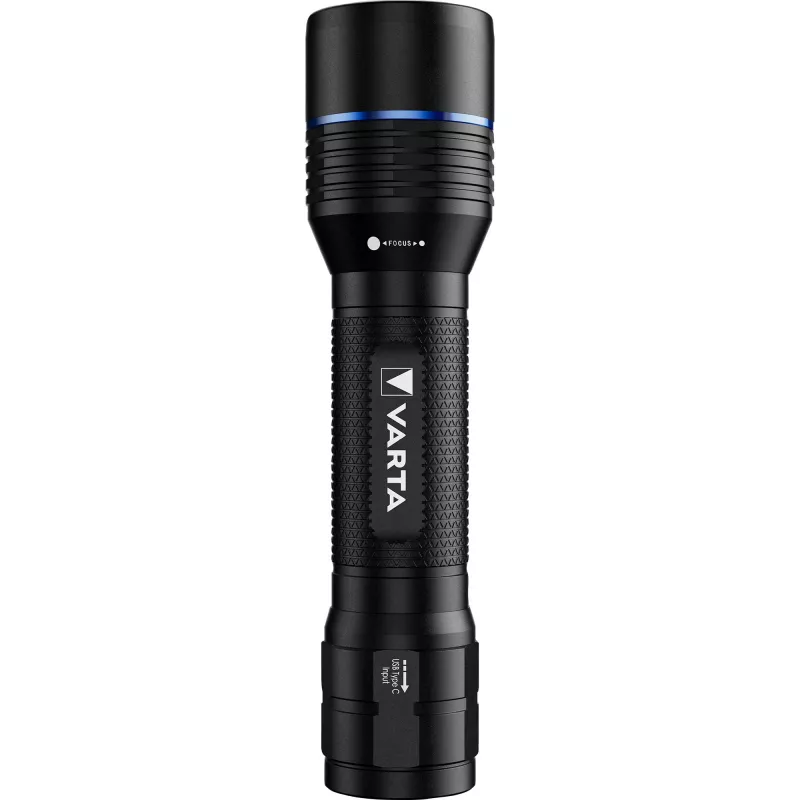 Torcia Varta F30R alluminio ricaricabile LED, cassa in alluminio, ricaricabile