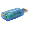 Scheda audio esterna USB Gembird Virtus2 — interfaccia USB, cuffie 3,5 mm, blu trasparente