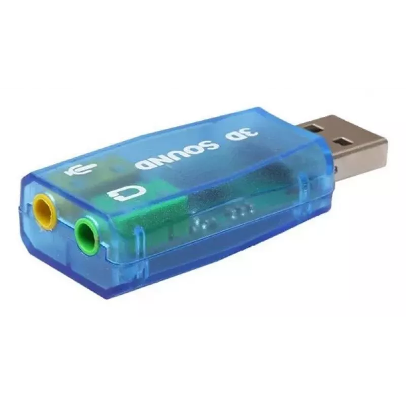 Scheda audio esterna USB Gembird Virtus2 — interfaccia USB, cuffie 3,5 mm, blu trasparente