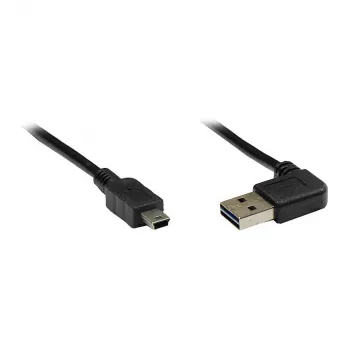 Cavo di collegamento GoodConnections USB 2.0 EASY connettore A maschio su Mini-B, angolare, nero, 3 m