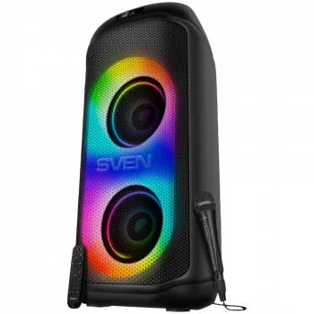 Altoparlante SVEN PS-1050, nero (200W, TWS, Bluetooth, FM, USB, microSD, display LED, 7200mAh)