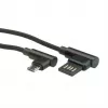 ROLINE cavo USB 2.0, angolare, Type-A reversibile - Micro B, ST/ST, nero, 0,8 m (11.02.8720)