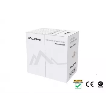Cavo di rete LANBERG Cat5e U/UTP LCU5-12CU-0305-BK, 24 AWG rame, 305 m, nero