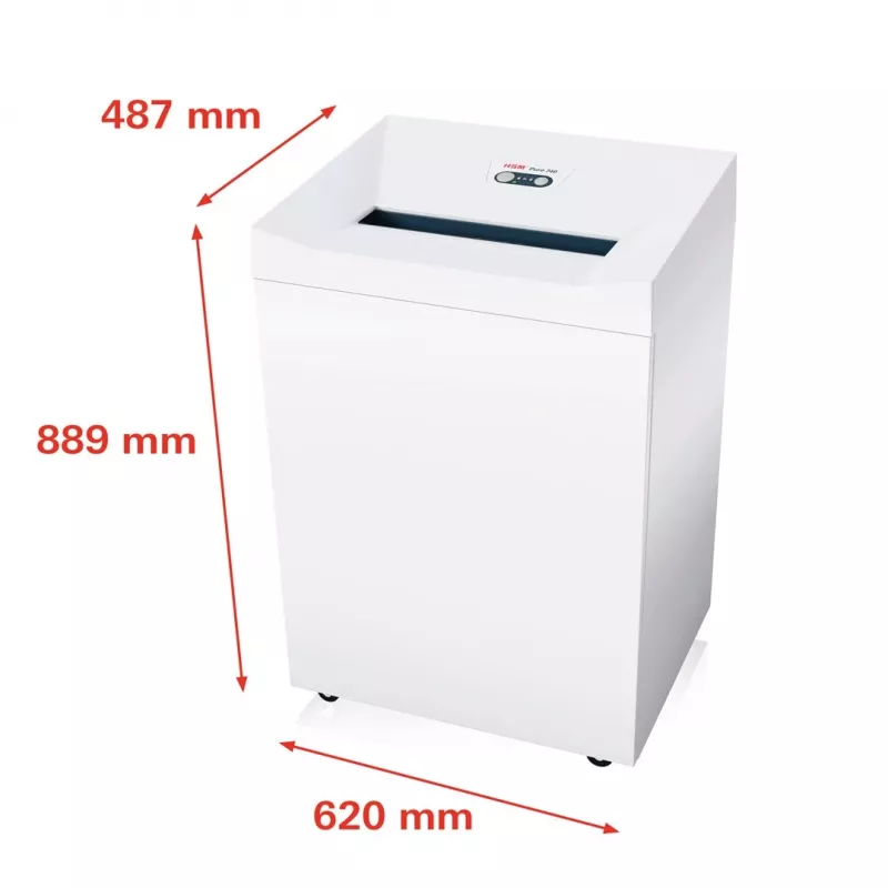 Distruggidocumenti HSM Pure 740 taglio a strisce 3,9 mm, larghezza di lavoro 400 mm, distrugge CD e carte di credito