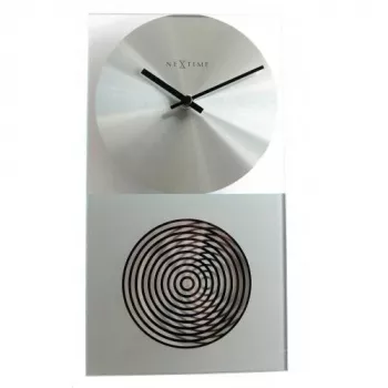 NeXtime orologio 3028 OP, 16x30,2 cm, da parete, vetro, argento