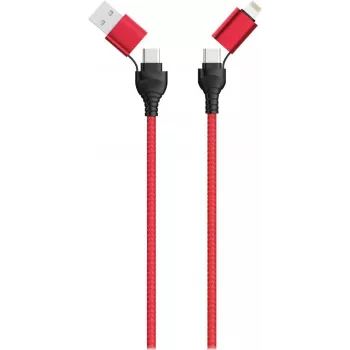 Cavo USB 2GO 797370 1,2 m USB A/USB C USB C/Lightning nero rosso