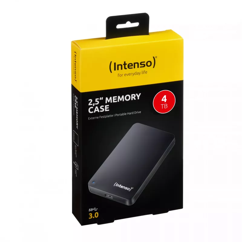 Intenso 4 TB Memory Case disco rigido esterno, 2,5 pollici, USB 3.0, nero