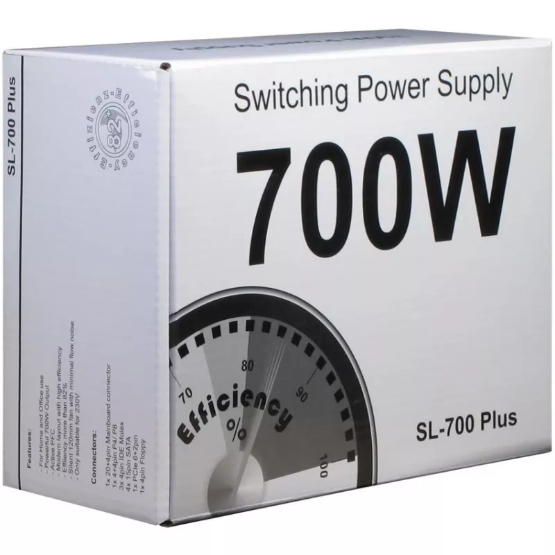 Inter-Tech SL-700 Plus - Alimentatore (interno) - ATX12V 2.4 - AC 230 V - 700 Watt - PFC attivo (88882141)