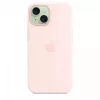 Custodia in silicone compatibile MagSafe per iPhone 15 - Rosa chiaro