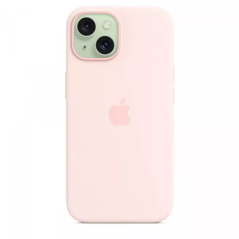Custodia in silicone compatibile MagSafe per iPhone 15 - Rosa chiaro