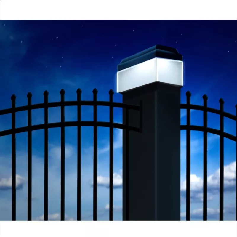 GB128 Lampada solare LED per pali di recinzione e giardino, nero - verde blu
