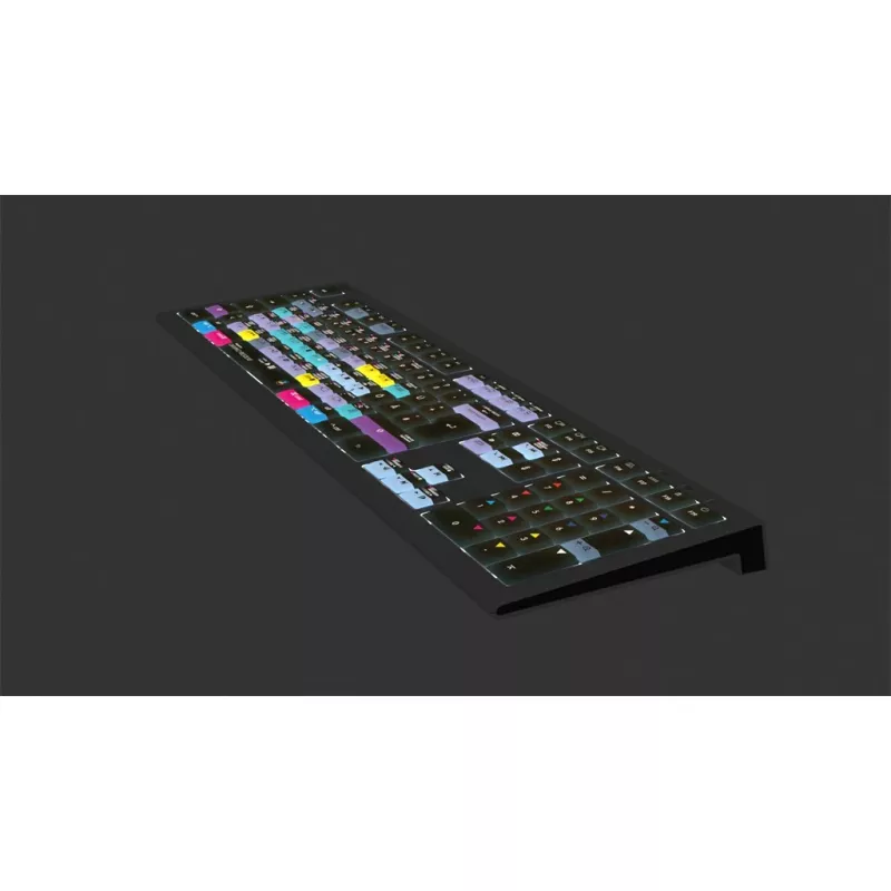 Logickeyboard ASTRA 2 tastiera DaVinci Resolve per Mac, formato standard, cablata USB, meccanismo a forbice, QWERTZ tedesco, nera