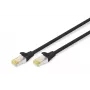 Digitus Professional - Cavo patch - RJ-45 (M) a RJ-45 (M) - 25 cm - SFTP - CAT 6a - senza alogeni, stampato - nero (DK-1644-A-0025/BL)