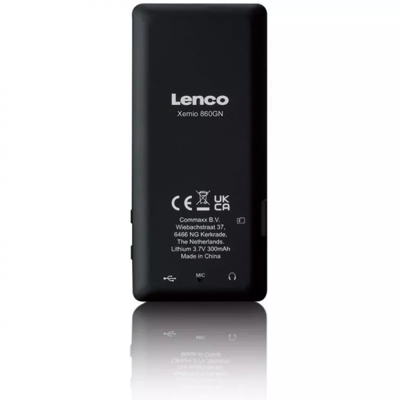Lettore MP3 Lenco Xemio-860GN 8 GB nero/verde lime LCD 18h di riproduzione