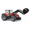 Trattore giocattolo BRUDER Massey Ferguson 7624 con caricatore frontale, rosso, per bambini da 3 anni