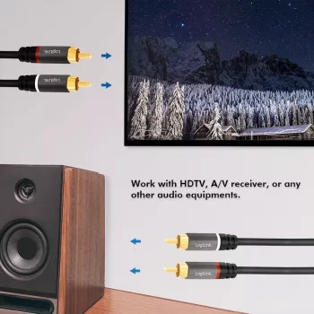 LogiLink CA1207 Cavo audio 5 m 2 x RCA nero (CA1207)