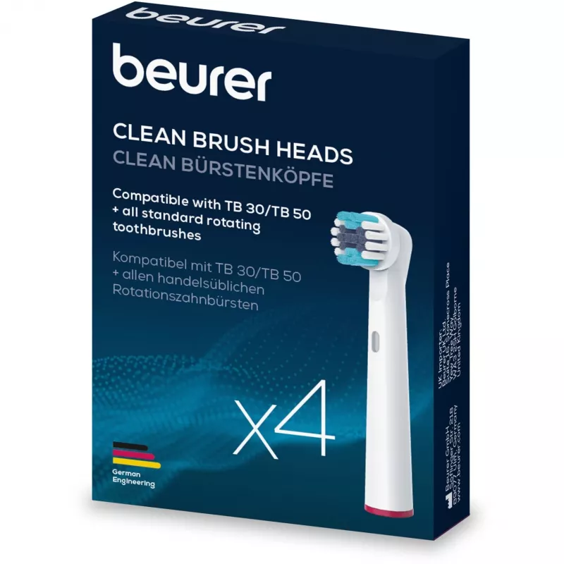 Testine di ricambio Beurer 10156 – confezione da 4, compatibili con spazzolini elettrici Beurer