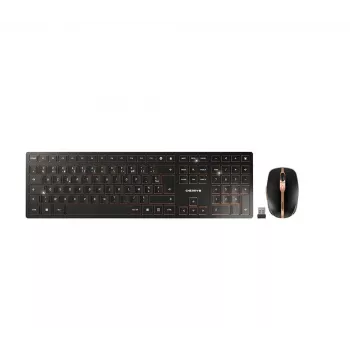 Tastiera sottile CHERRY DW 9100 con mouse inclusa universale RF wireless + Bluetooth AZERTY francese nero