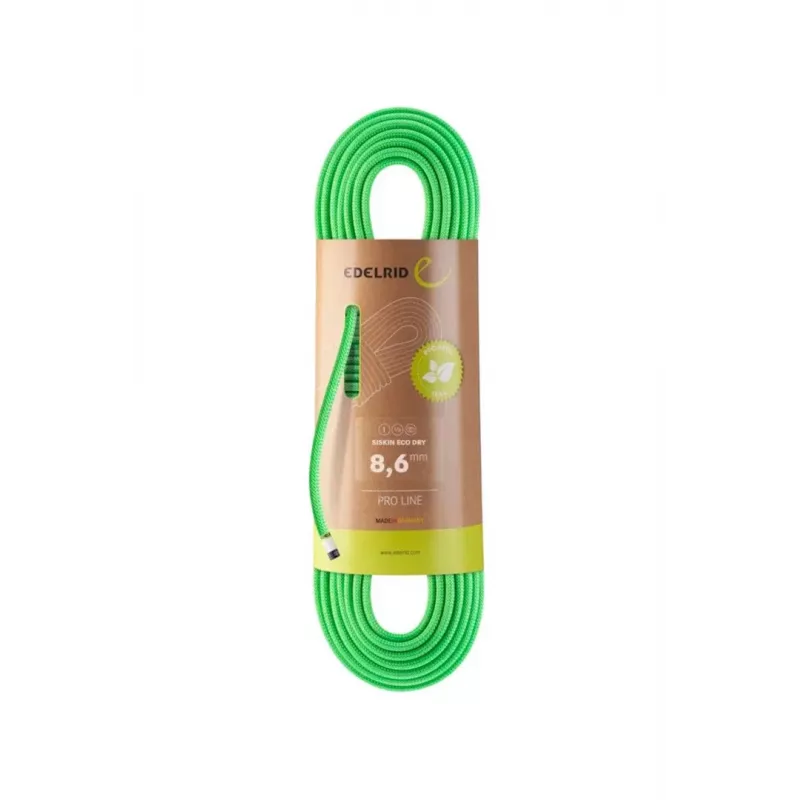 Corda statica Siskin Eco Dry 8,6 mm, 70 m, verde neon