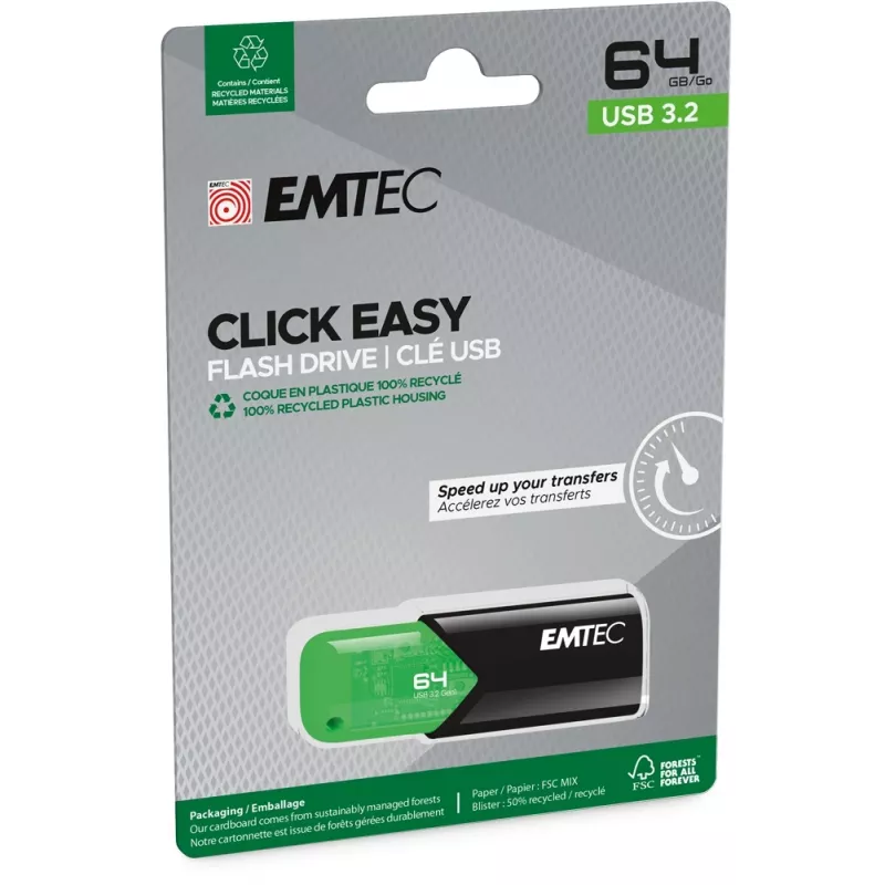 Chiavetta USB Emtec 64GB USB Type-A 3.2 Gen 1 Click Easy