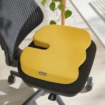 Leitz Ergo Cosy cuscino da seduta, cuscino da seduta, universale, giallo, a cuneo, tinta unita, cerniera