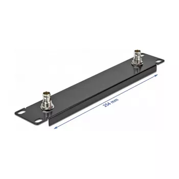 Pannello frontale DeLOCK 10 pollici con 2 x connettore femmina BNC 1U nero