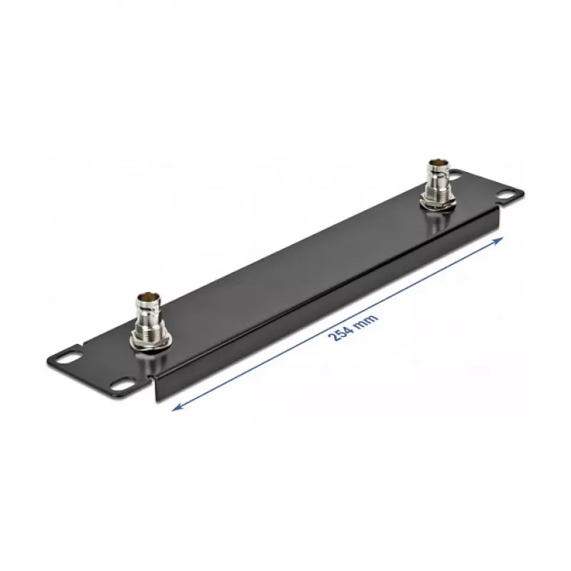 Pannello frontale DeLOCK 10 pollici con 2 x connettore femmina BNC 1U nero