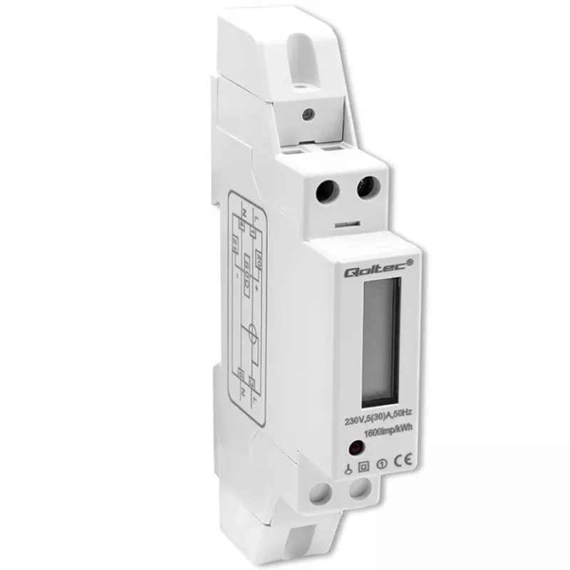 Contatore elettronico monofase QOLTEC 50993 230V 30A