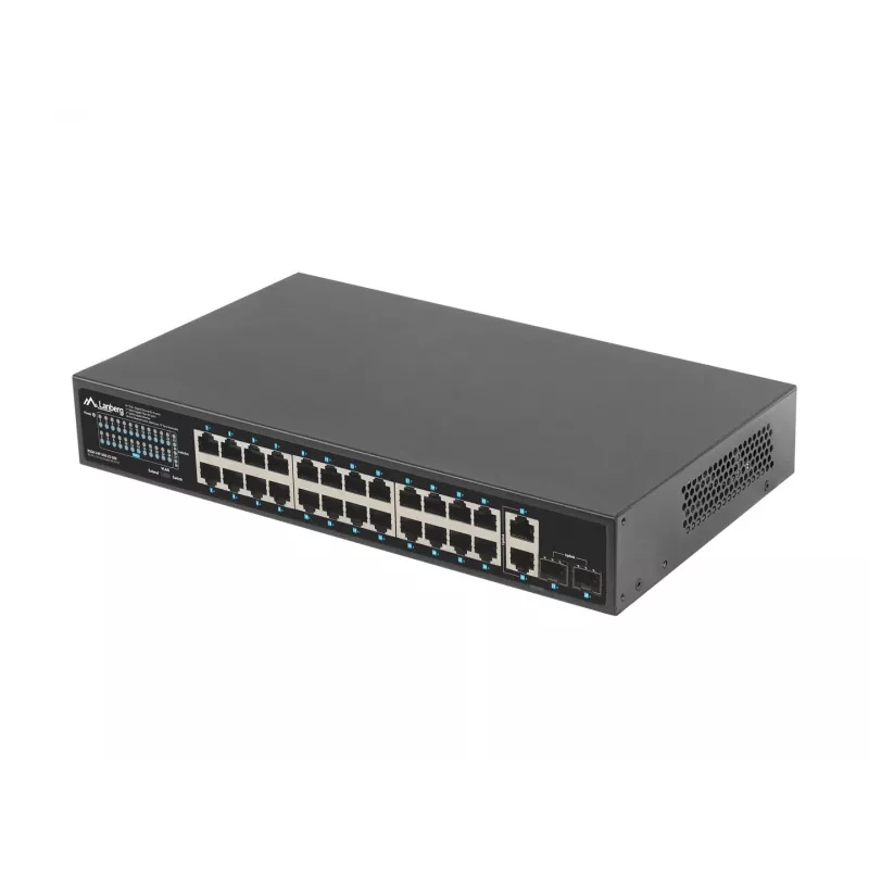 Switch unmanaged LANBERG RSGE-24P-2GE-2S-360 con 24 porte Ethernet RJ-45