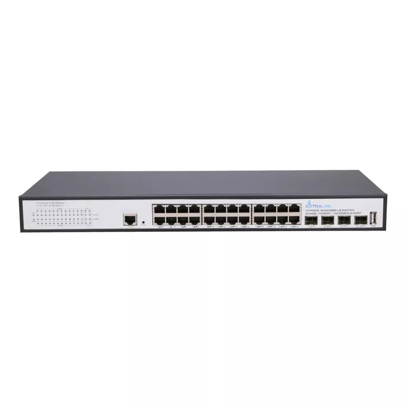 Extralink Hypnos switch, 24x RJ45 1000 Mb/s, 4x SFP+, L3, managed