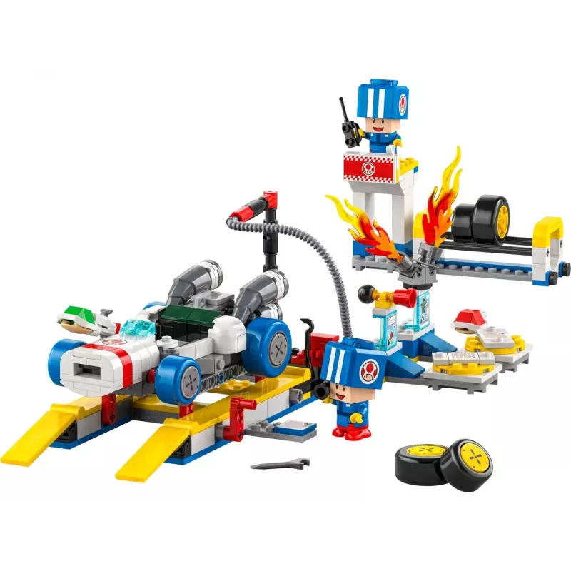 Giocattolo da costruzione set LEGO 72035 Super Mario Mario Kart officina di Toad, livelli interattivi e personaggi