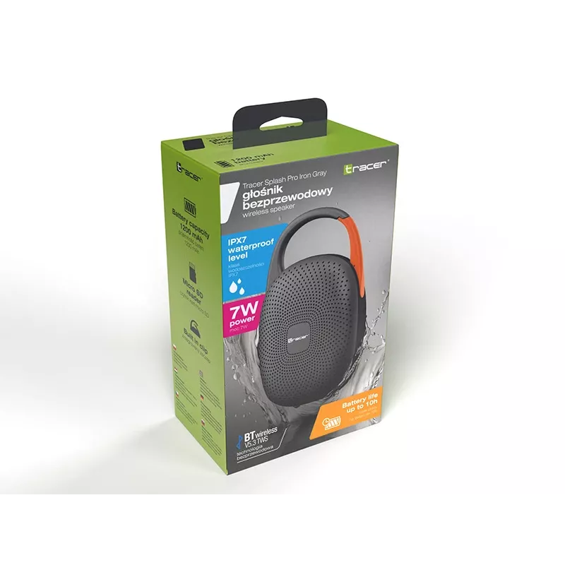 Altoparlante Bluetooth TWS portatile No name Splash PRO — grigio ferro
