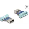 Adattatore USB DeLOCK connettore maschio su connettore interno USB Type-E femmina, 5 Gbit/s, blu