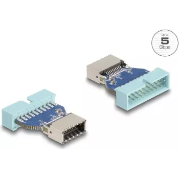 Adattatore USB DeLOCK connettore maschio su connettore interno USB Type-E femmina, 5 Gbit/s, blu