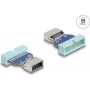 Adattatore USB DeLOCK connettore maschio su connettore interno USB Type-E femmina, 5 Gbit/s, blu