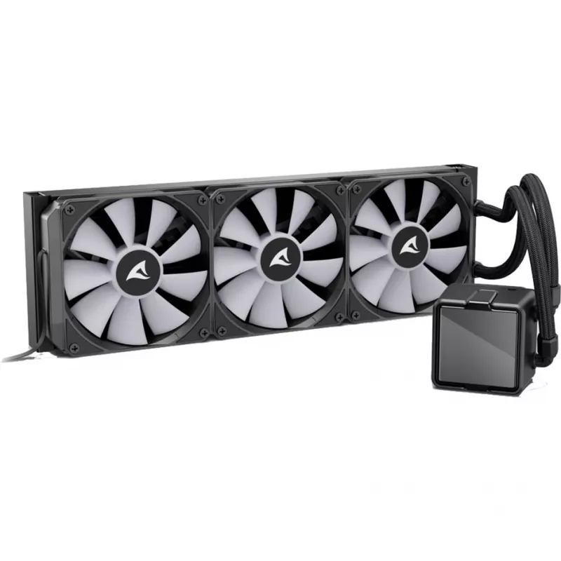 Dissipatore a liquido per CPU All-in-One Sharkoon S100 ARGB – radiatore da 360 mm, nero