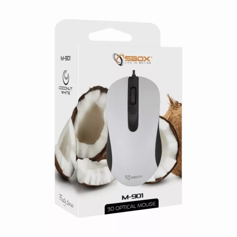 Sbox M-901 mouse ottico bianco