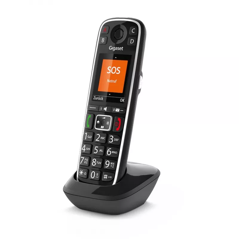 Telefono analogico/DECT Gigaset E720HX con identificazione del chiamante nero