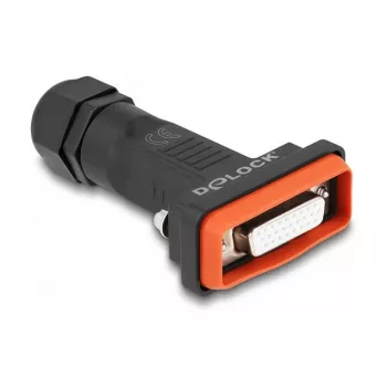 DeLOCK D-Sub HD 26 poli presa IP67 impermeabile nero arancione