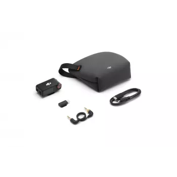 Ricevitore microfono DJI Mic 3 supporto per fotocamera nero – a batteria, include cavo audio da 3,5 mm e cavo USB