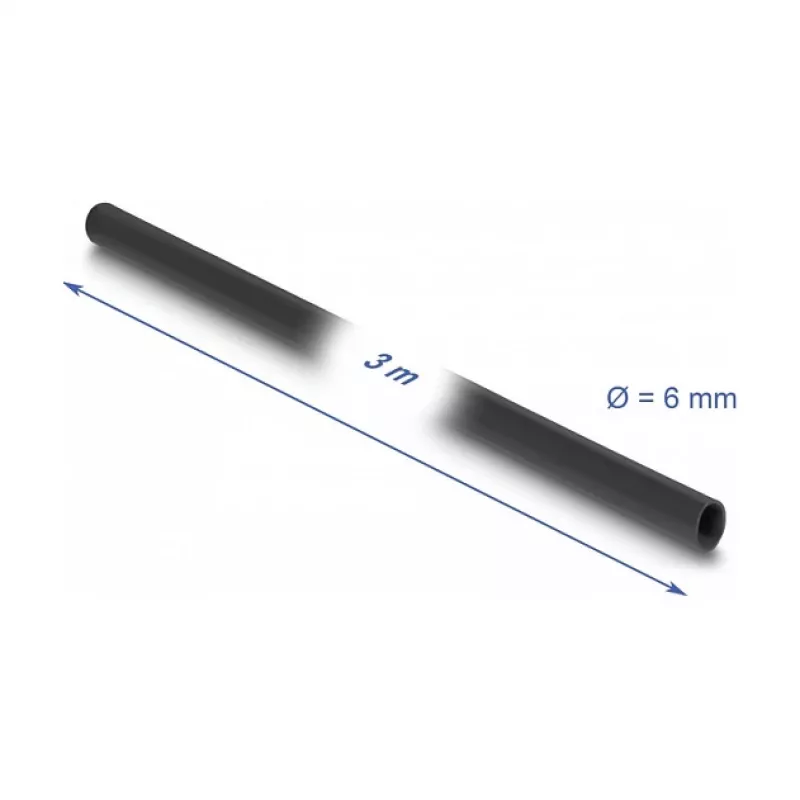 DeLOCK guaina isolante in PVC 3 m x 6 mm nero