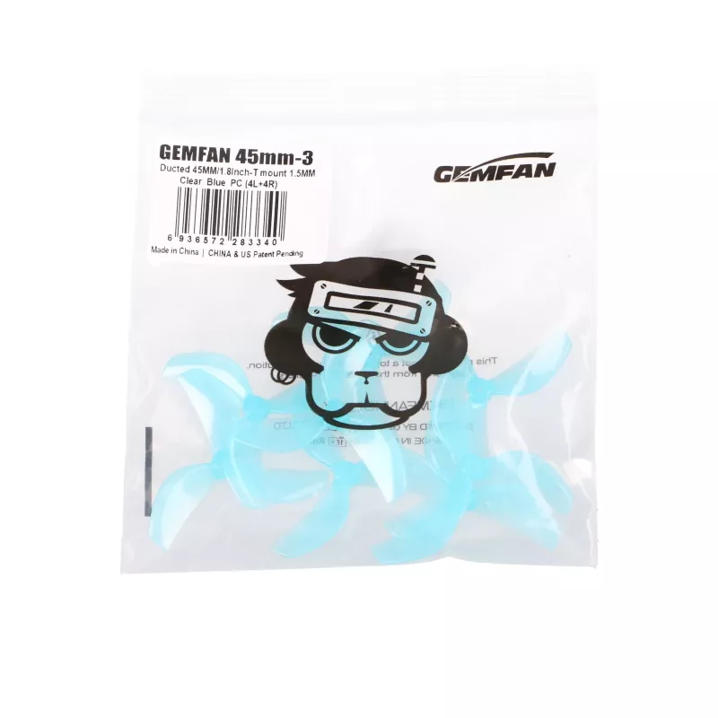 BETAFPV Gemfan 45 mm eliche a tre pale, blu, 8 pz., RD45MM3BL