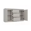 Comodino con 2 ante e 3 cassetti, colore cashmere